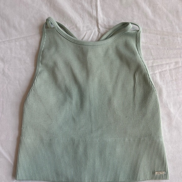 Gilly Hicks Light Green Ribbed Tank Top - Picture 1 of 4